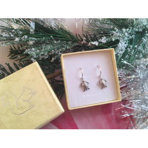 3D teknősbéka ezüst karika kislány fülbevaló