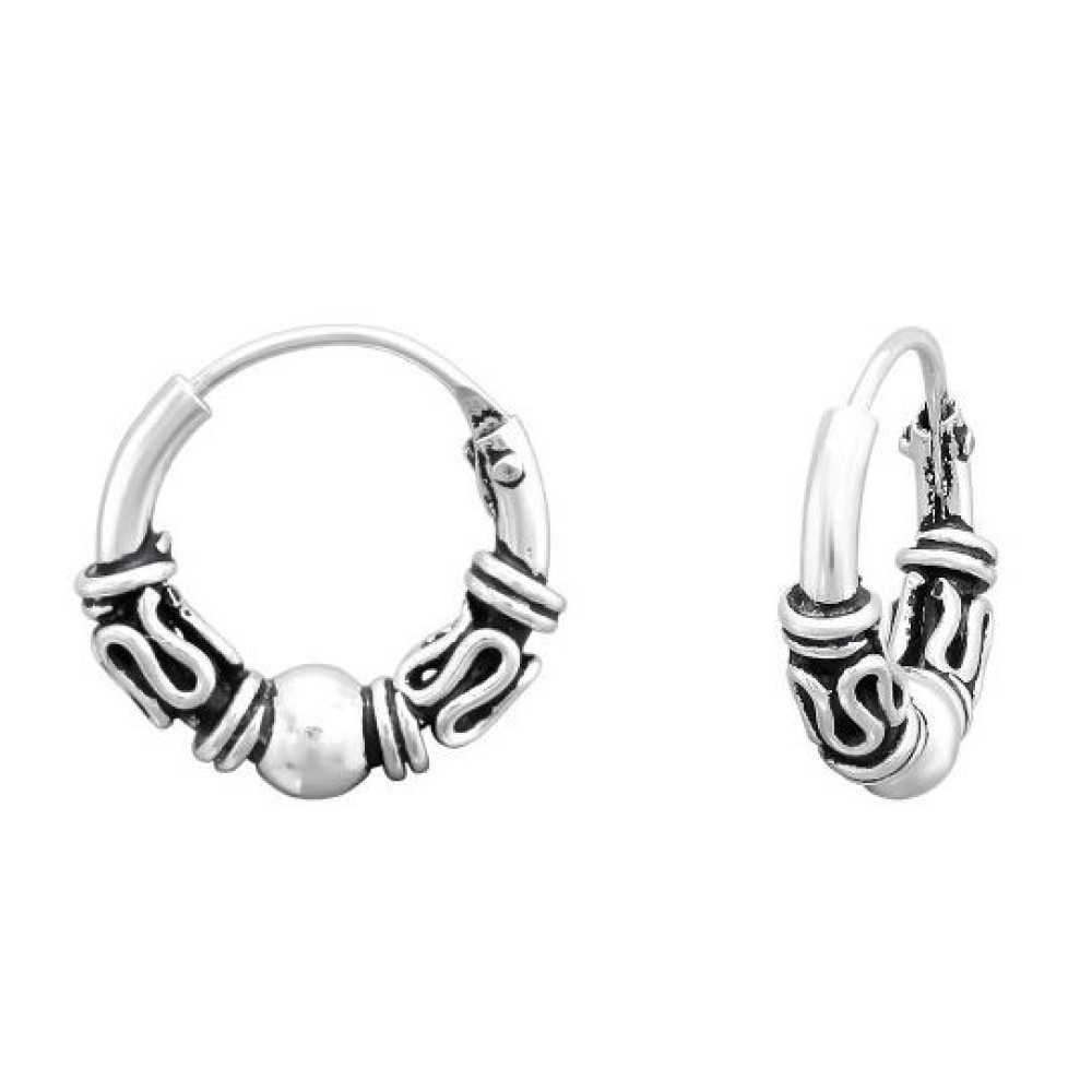 Karika bali ezüst lány fülbevaló, 10 mm-es Karika bali ezüst lány fülbevaló, 10 mm-es