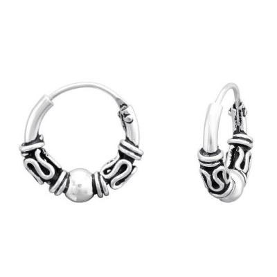 Karika bali ezüst lány fülbevaló, 10 mm-es