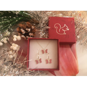 Pillangós, karika ezüst gyerek ékszer szett