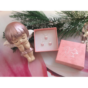 Balett cipő kristállyal, stift fülbevalóval karácsonyi kislány ékszer szett