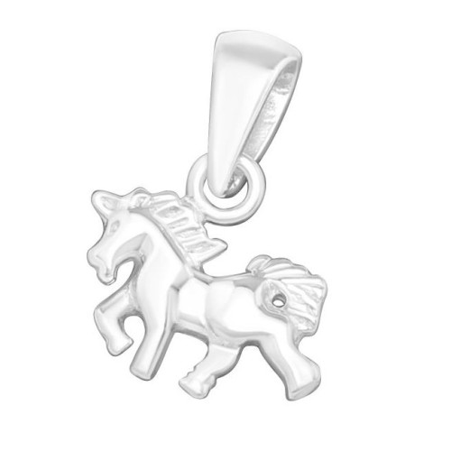 Lovas ezüst kislány medál, teljes alakos