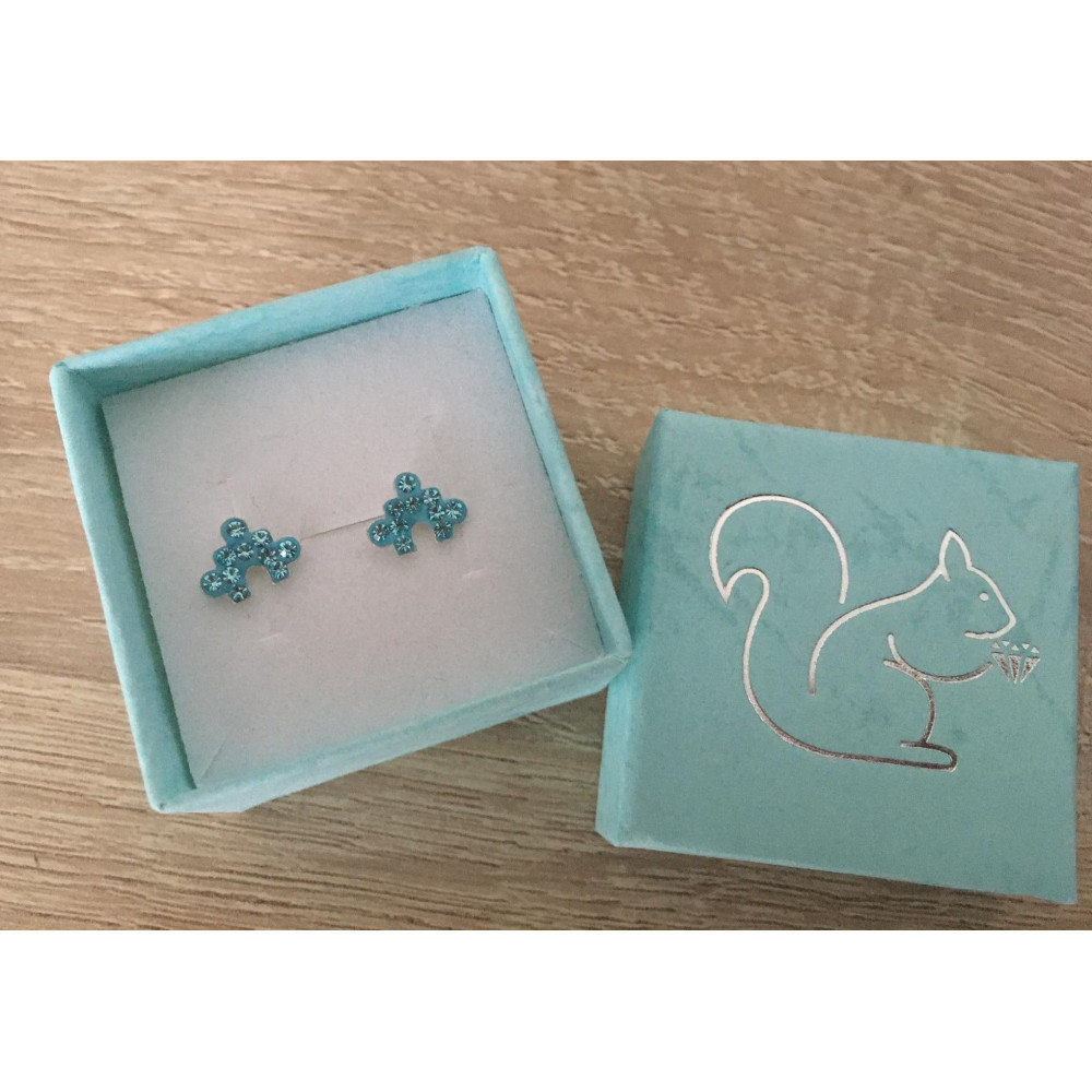 Puzzle ezüst gyerek fülbevaló