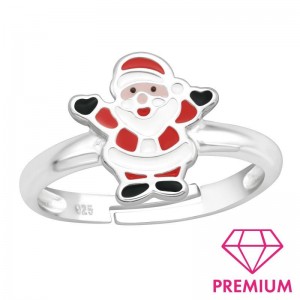 Mikulás  karácsonyi prémium 925 ezüst gyerek gyűrű, állítható