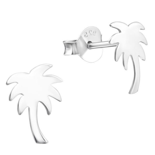 Pálmafa egyszerű ezüst fülbevaló, 1 pár Pálmafa egyszerű ezüst fülbevaló, 1 pár