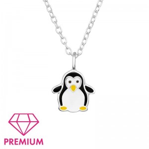 Pingvines gyerek ezüst prémium nyaklánc