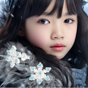 Hópehely lány fülbevaló, ezüst - 12 x 12 mm