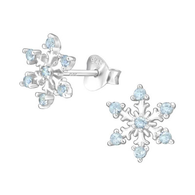 Hópehely kislány fülbevaló, ezüst - 10 x 10 mm