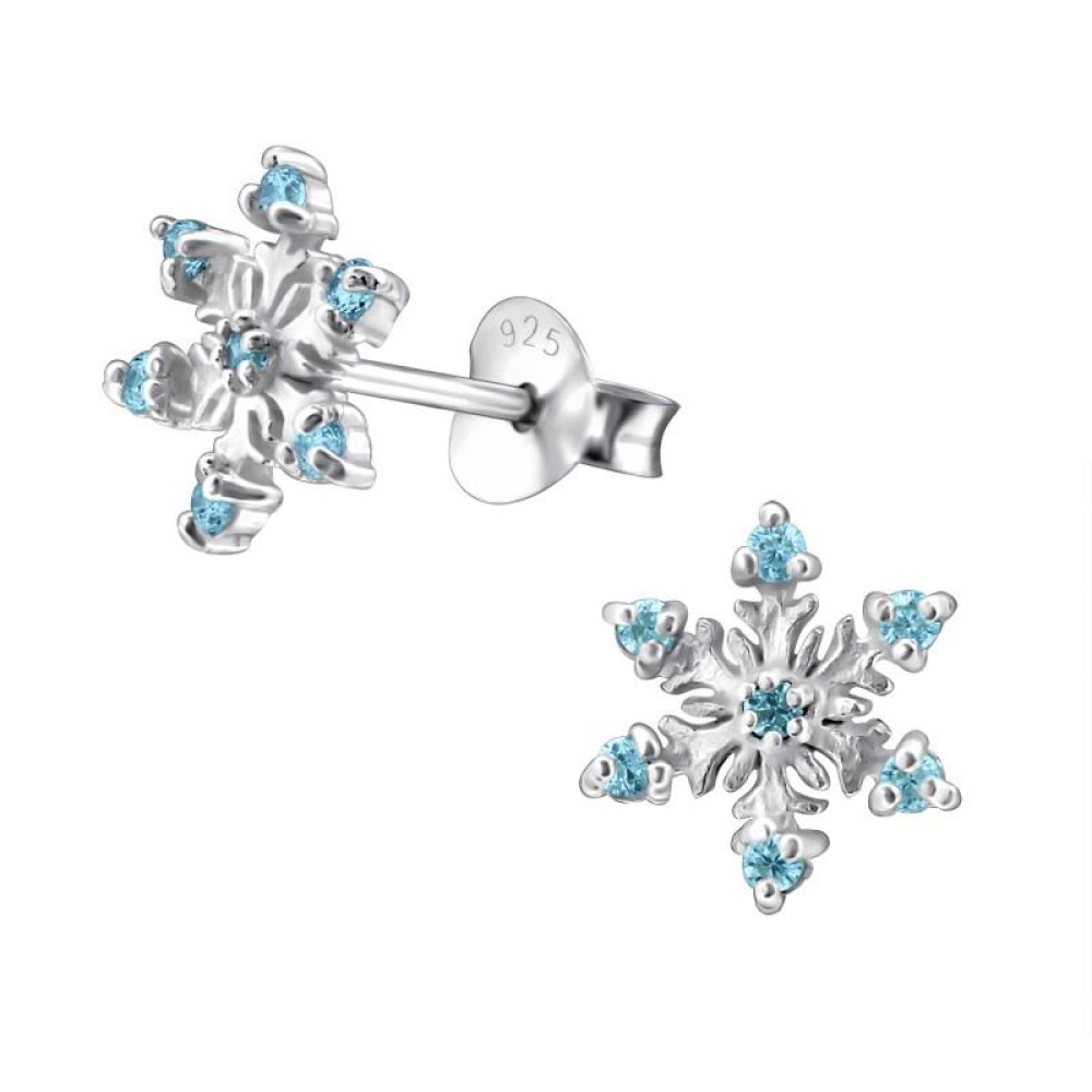 Hópehely gyerek fülbevaló, ezüst - 8 x 8 mm