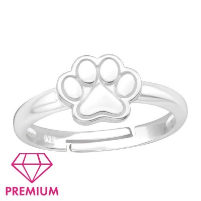 Kutya mancs állítható gyerek prémium ezüst gyűrű