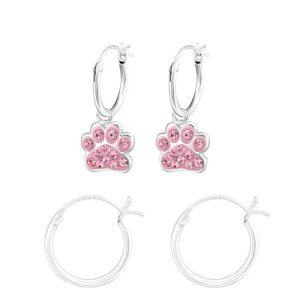 Patentos karika kutya lábnyom kislány fülbevaló