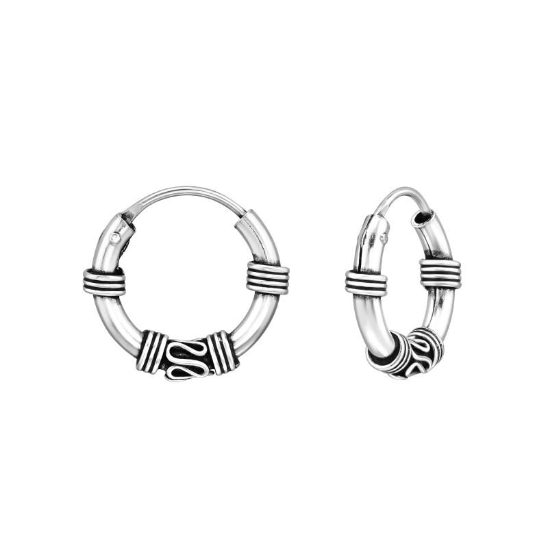 Karika bali ezüst lány fülbevaló, 14 mm