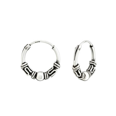 Karika bali ezüst lány fülbevaló, 12 mm-es
