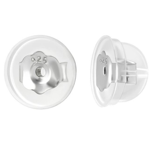 Szilikon+ezüst lány fülbevaló záróvég Szilikon+ezüst lány fülbevaló záróvég