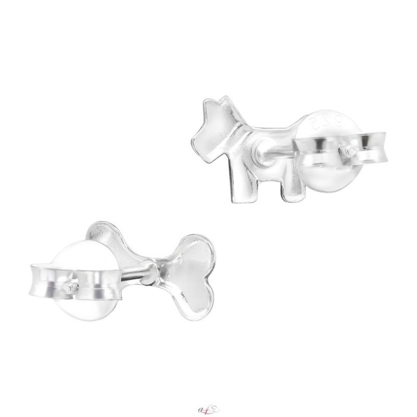 Kutya és csont aszimetrikus fülbevaló, 1 pár