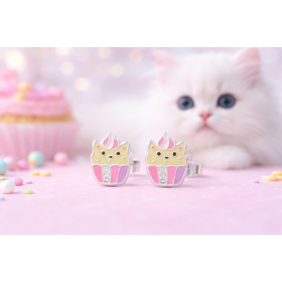 Cupcake Cica kislány fülbevaló