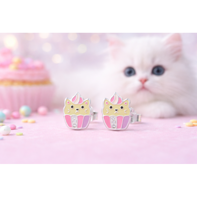 Cupcake Cica kislány fülbevaló