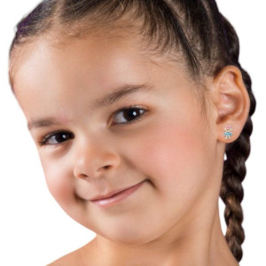 Kislány fülbevaló - táncos kislány ezüst gyerek fülbevaló kristályokkal