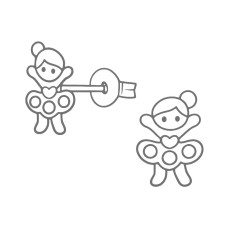 Kislány fülbevaló – balerina és táncos kislány ezüst fülbevalók