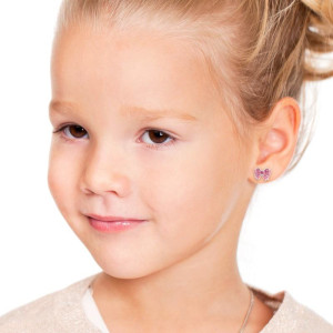 Kislány masni kristály ezüst gyerek fülbevaló