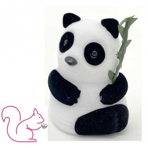 Pandamaci bársony ékszertartó doboz, bambuszággal, kicsi