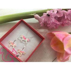 Unikornis ezüst karika kislány fülbevaló