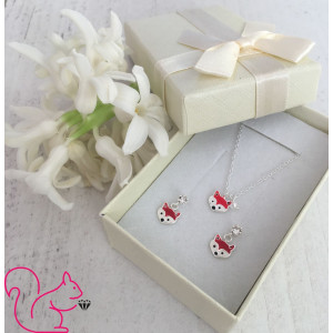 Kristály rókás ezüst gyerek ékszerszett