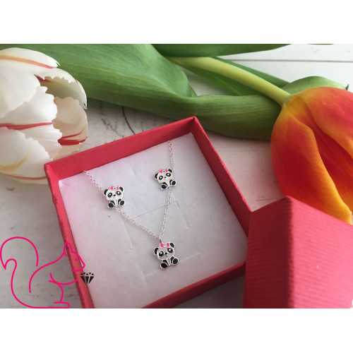 Panda kislány gyerek ékszer szett, stift Panda kislány gyerek ékszer szett, stift