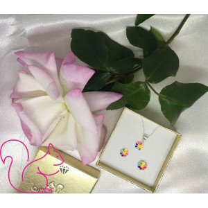 Szivárvány virág kislány ékszer szett