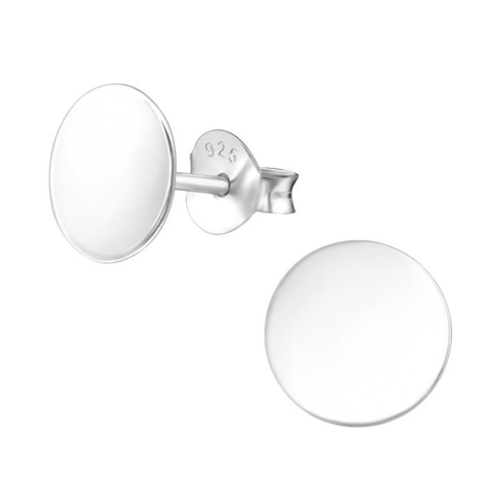 Kör medálos Gravírozott ezüst stift kislány fülbevaló (Kezdőbetű) - 8 mm