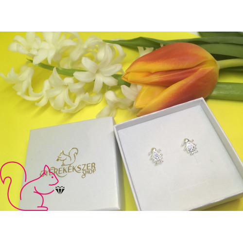 Lány fülbevaló, ezüst, Kristály