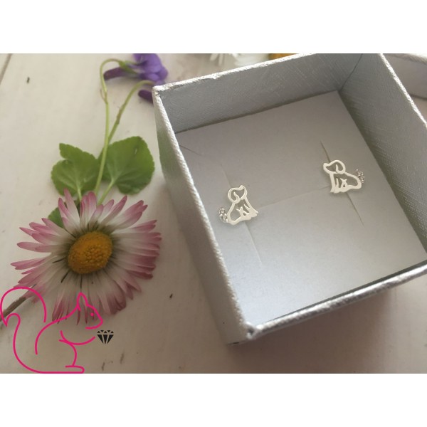 Kutya ezüst fülbevaló, 1 pár Kutya ezüst fülbevaló, 1 pár