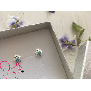 Pingvin, kék köves kislány fülbevaló