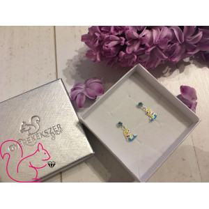 Kristály hableány lány fülbevaló