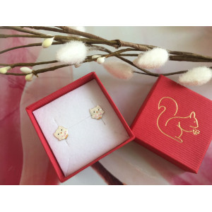 Bagoly kislány fülbevaló, ezüst, fehér