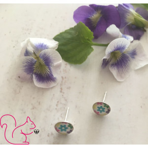 Virágos kör ezüst kislány fülbevaló