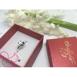 Pandás 925 ezüst gyerek gyűrű, állítható