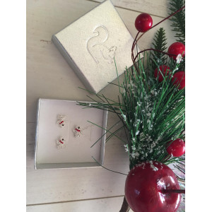 Kutyás kristály stift fülbevaló + nyaklánc ezüst gyerek ékszer szett