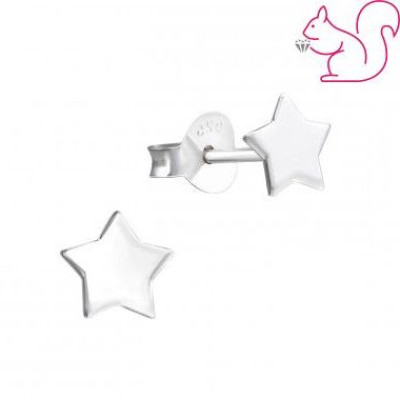 Csillag ezüst kislány fülbevaló, 5 x 5 mm