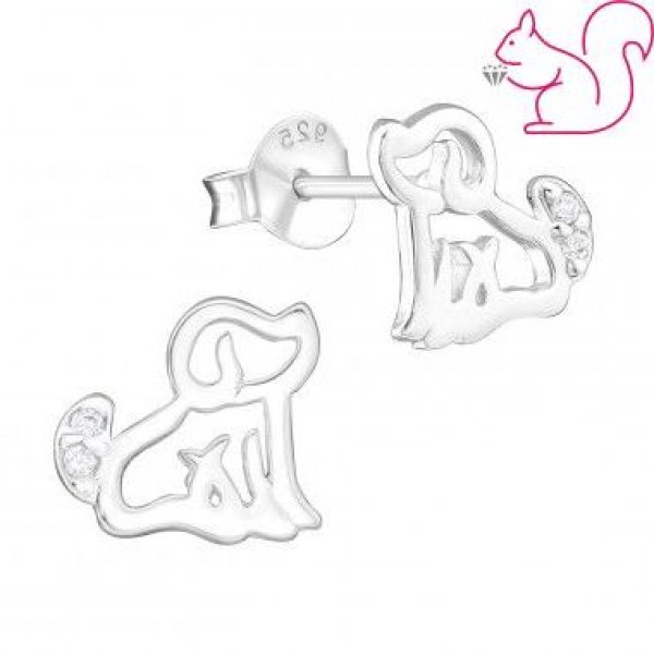 Kutya ezüst fülbevaló, 1 pár Kutya ezüst fülbevaló, 1 pár