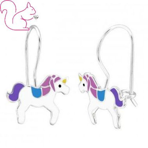 Egyszarvú akasztós lány fülbevaló, lila