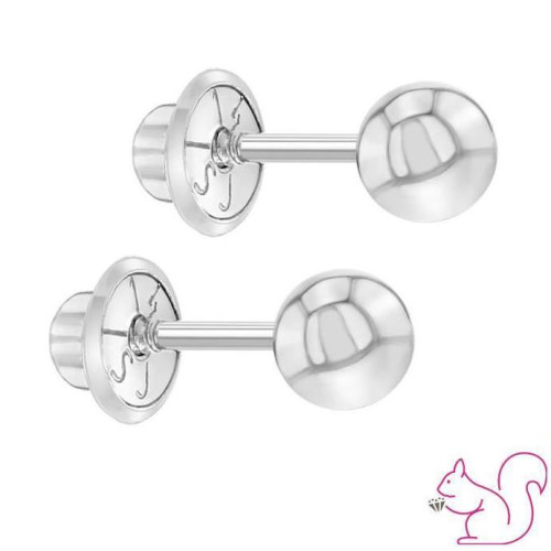 Pici csavaros babagyerek fülbevaló keresztelőre, 14k fehér arany