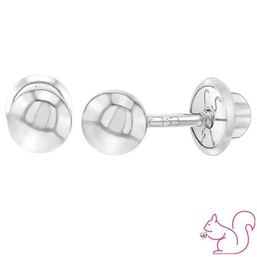 Pici csavaros babagyerek fülbevaló keresztelőre, 14k fehér arany