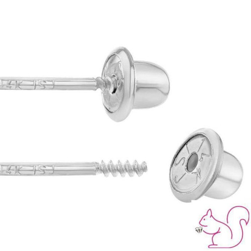 Pillangós csavaros babalány fülbevaló keresztelőre, 14k fehér arany