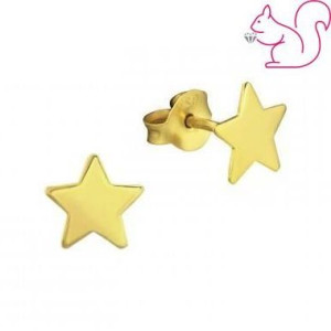 Aranyozott csillag ezüst stift gyerek fülbevaló