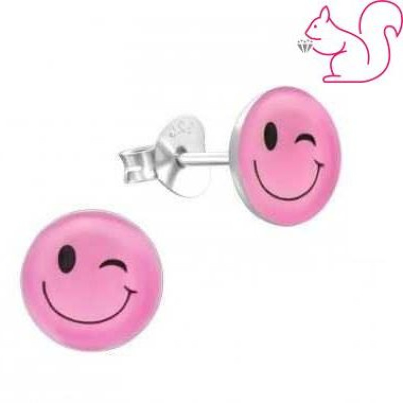 Mosolygós arc, pink lány fülbevaló