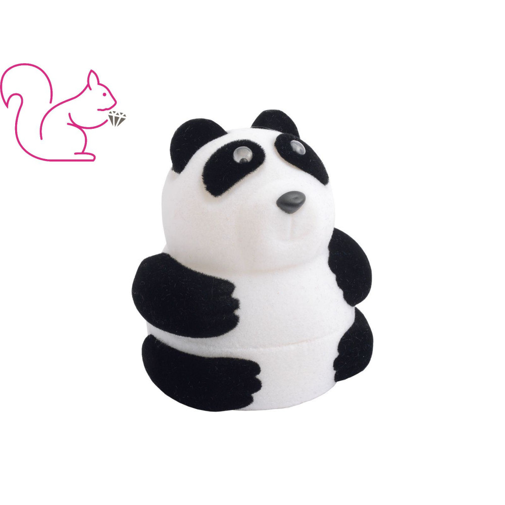 Pandamaci bársony ékszertartó doboz, nagy