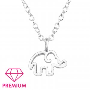 Elefánt körvonalas gyerek prémium ezüst nyaklánc