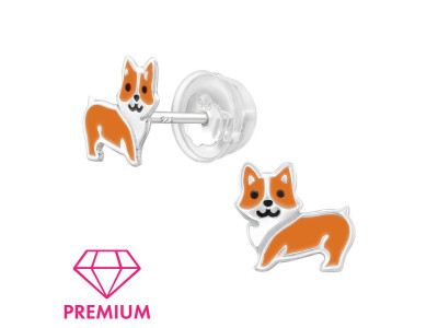 Kutya Corgi gyerek prémium stift fülbevaló 925 ezüst Kutya Corgi gyerek prémium stift fülbevaló 925 ezüst