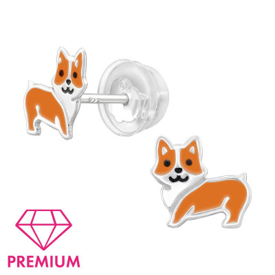 Kutya Corgi gyerek prémium stift fülbevaló 925 ezüst